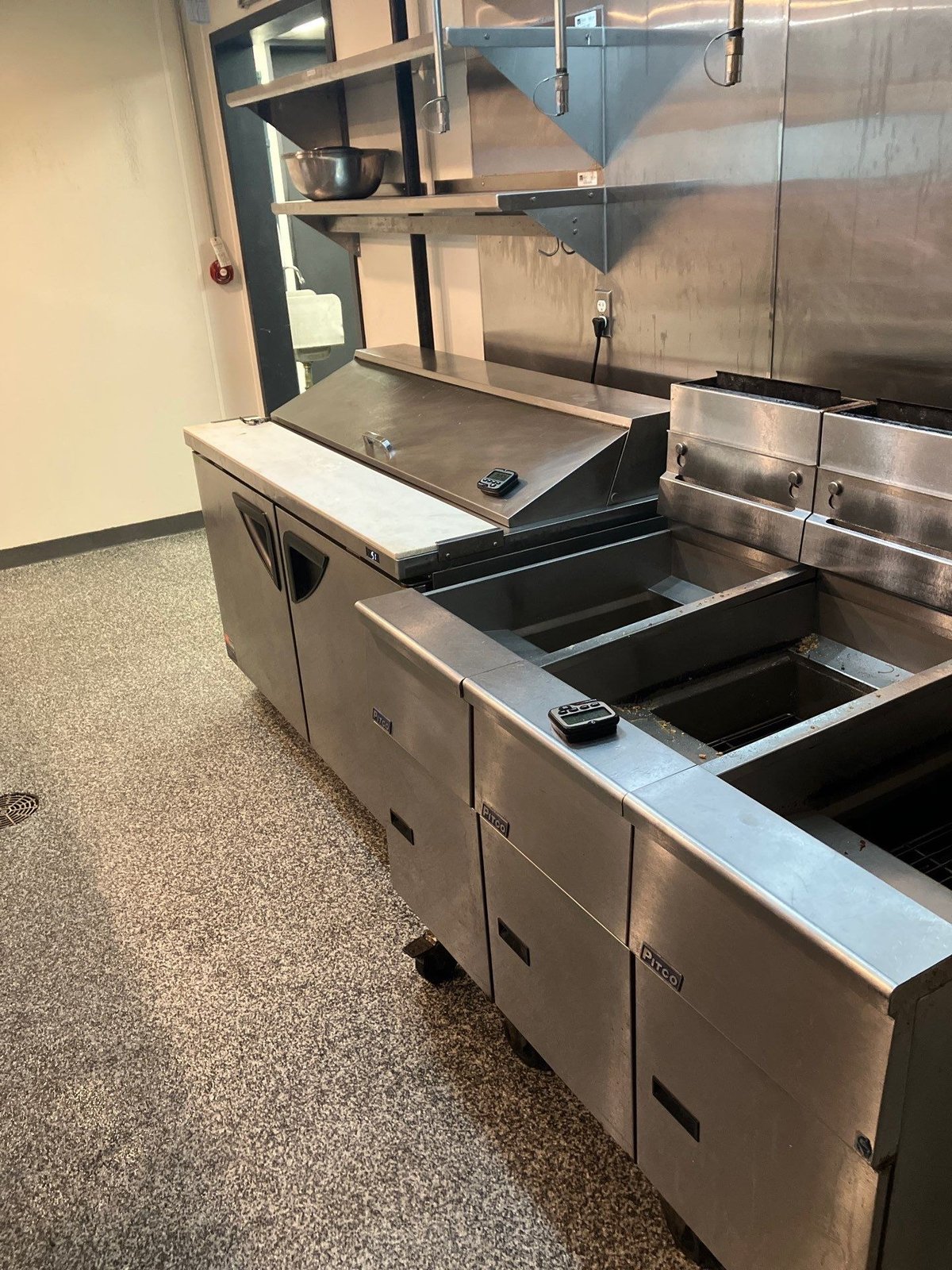 Dauphine's bank of Pitco fryers — NLI install