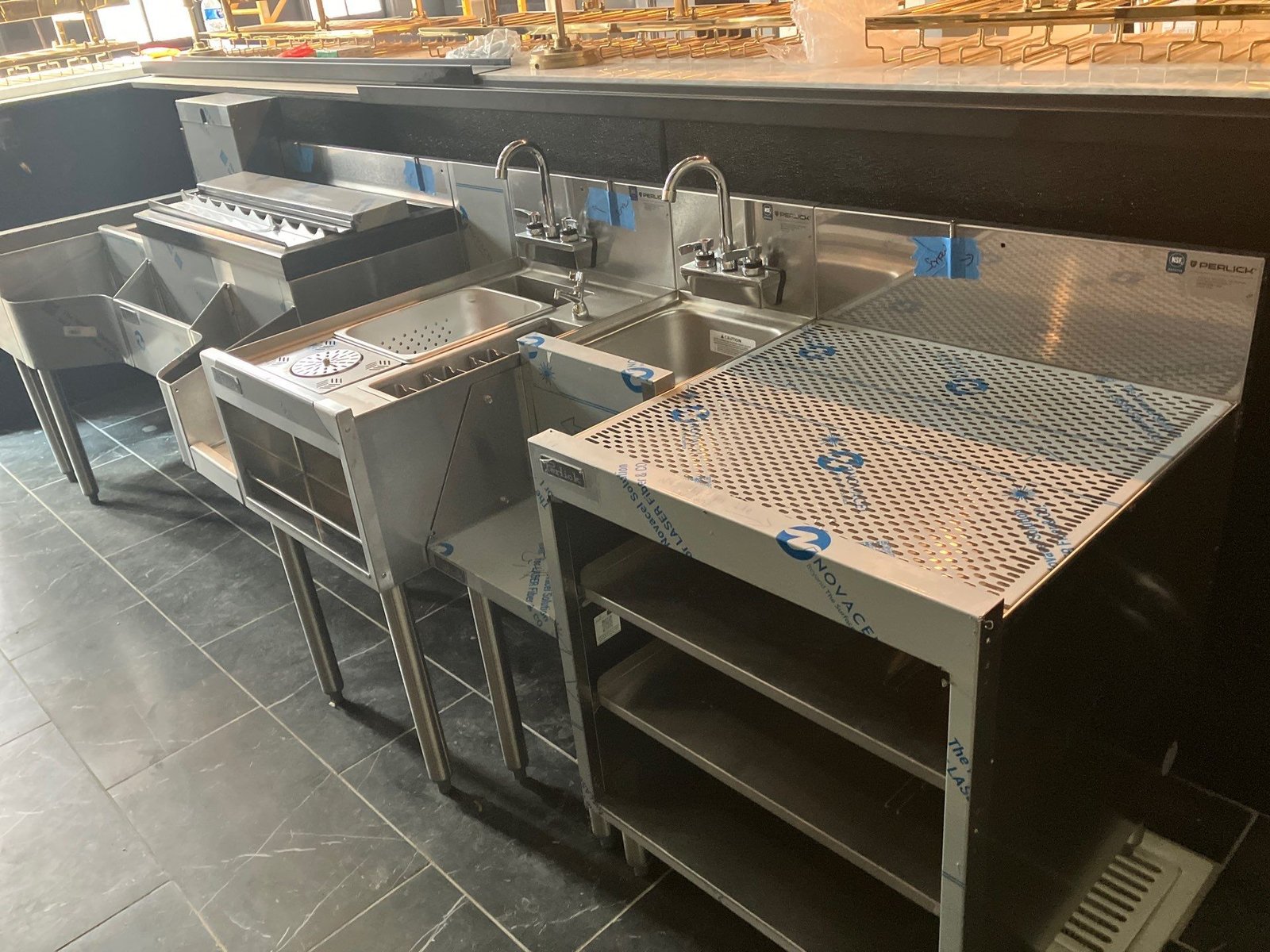 Bar stainless service line — NLI commercial install