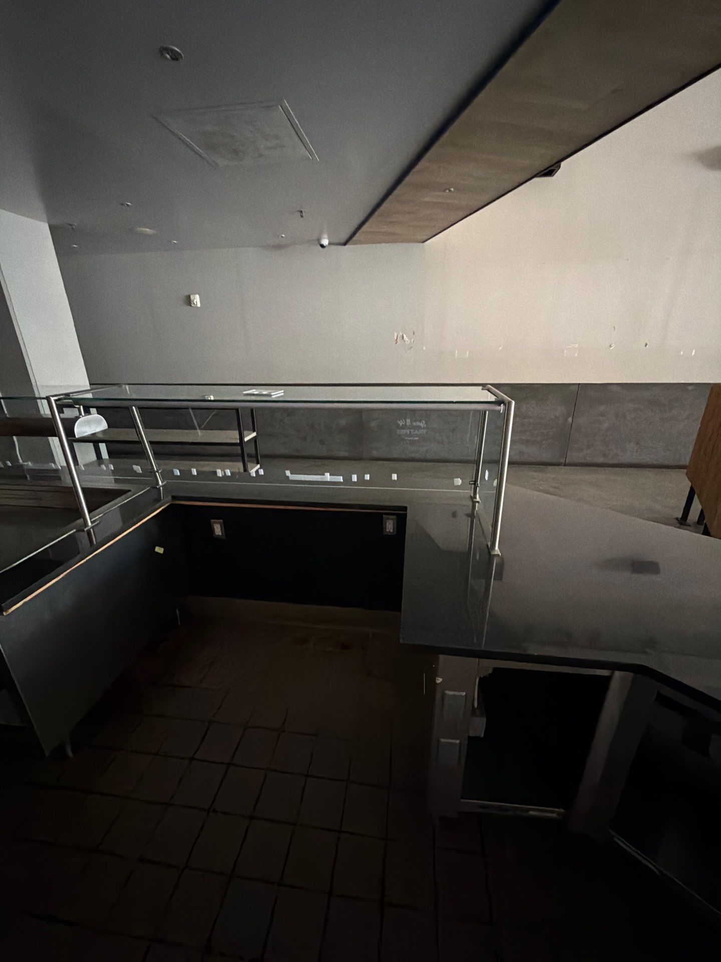 Service counter with sneeze guard — NLI install